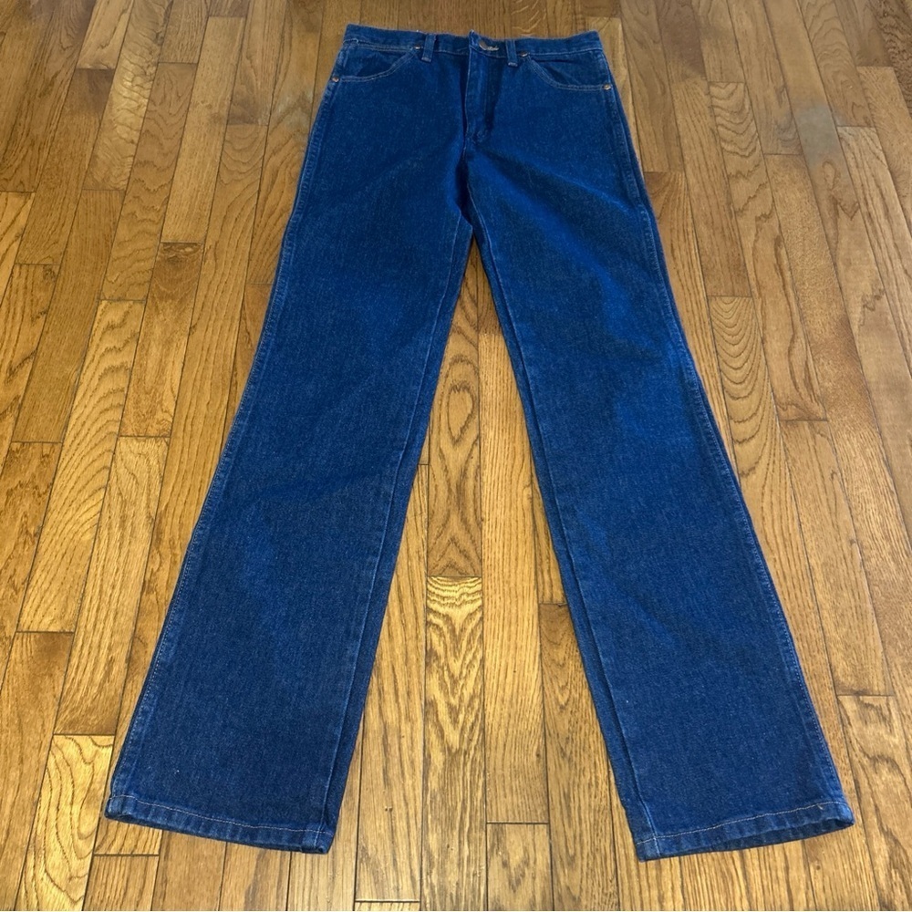 Wrangler Jeans Men Sz 29x34 Blue Cowboy Cut Slim Fit Western Denim Dark Wash NWT